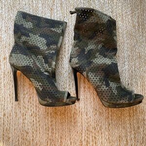 BCBGeneration Camouflage Peep Bootie